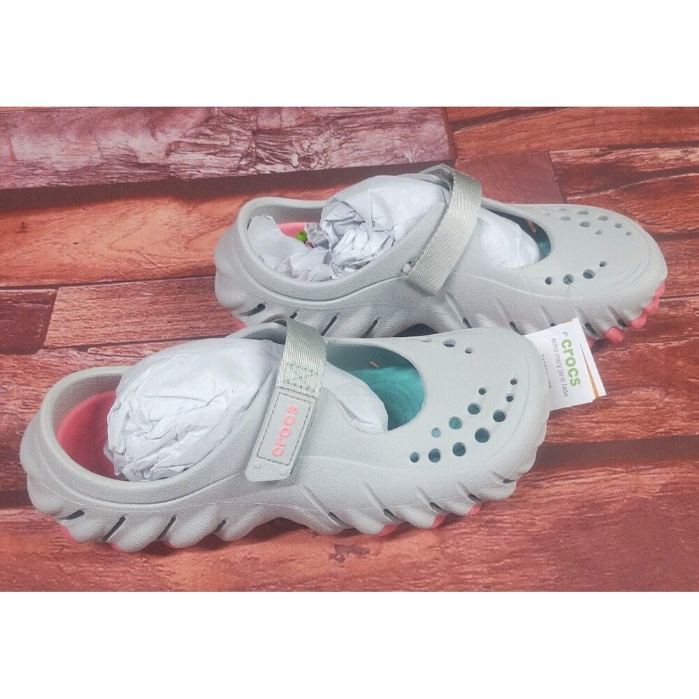 CROCS Echo Mary Jane Fade 213383 Atmosphere/Multi Gray Pink Women's Sz 8 NEW